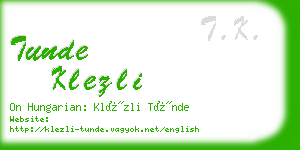 tunde klezli business card